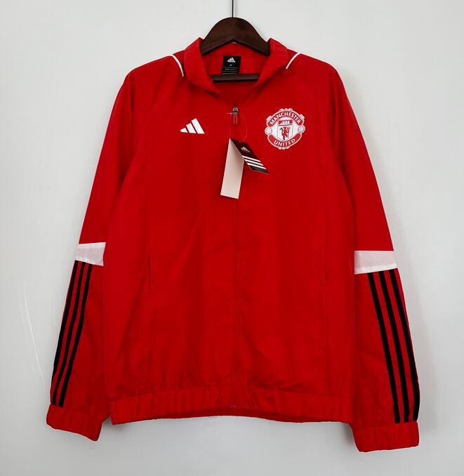 Manchester United Windbreaker Hoodie Jacket Red 2023/24